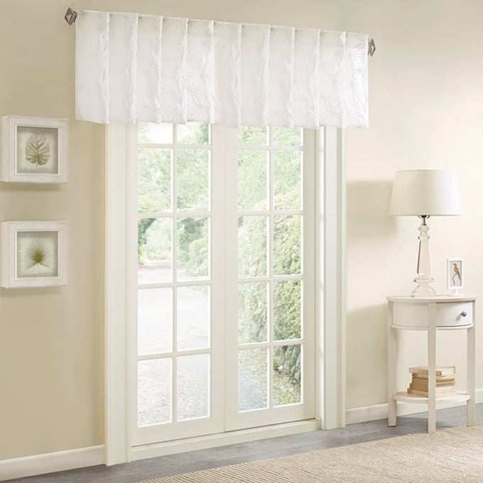 Olliix Madison Park Gemma White Sheer Window Valance - 50 x 18 OLIX-MP41-2096