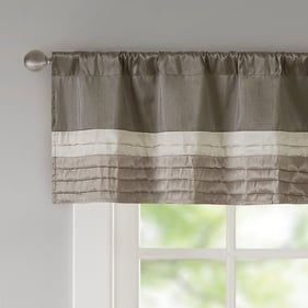 Olliix Madison Park Amherst Natural Polyoni Pintuck Window Valance