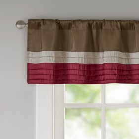 Olliix Madison Park Amherst Red Polyoni Pintuck Window Valance