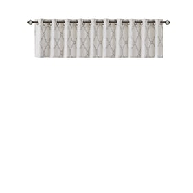 Olliix Madison Park Saratoga Ivory Grey Grommet Top Window Valance