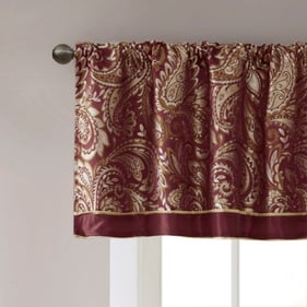 Olliix Madison Park Aubrey Burgundy Jacquard Window Valance