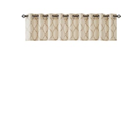 Olliix Madison Park Saratoga Beige Gold Grommet Top Window Valance