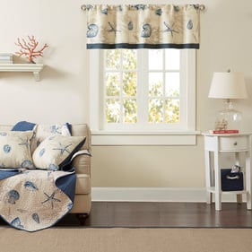 Olliix Madison Park Bayside Navy Printed Valance