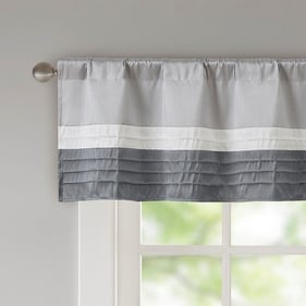 Olliix Madison Park Amherst Grey Polyoni Pintuck Valance