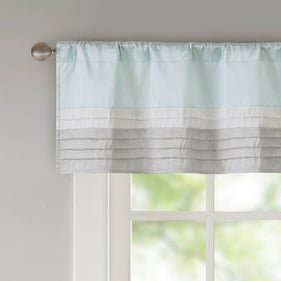 Olliix Madison Park Amherst Aqua Polyoni Pintuck Valance