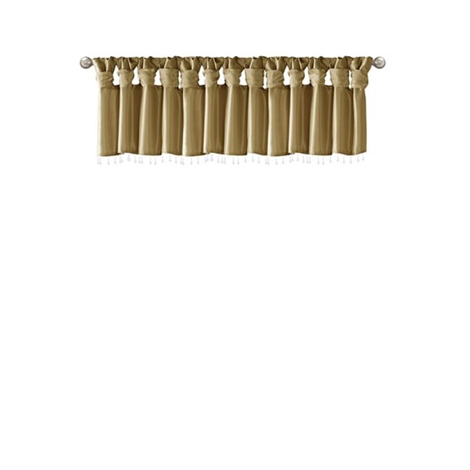 Olliix Madison Park Emilia Bronze Lightweight Valance With Beads OLIX-MP41-4456