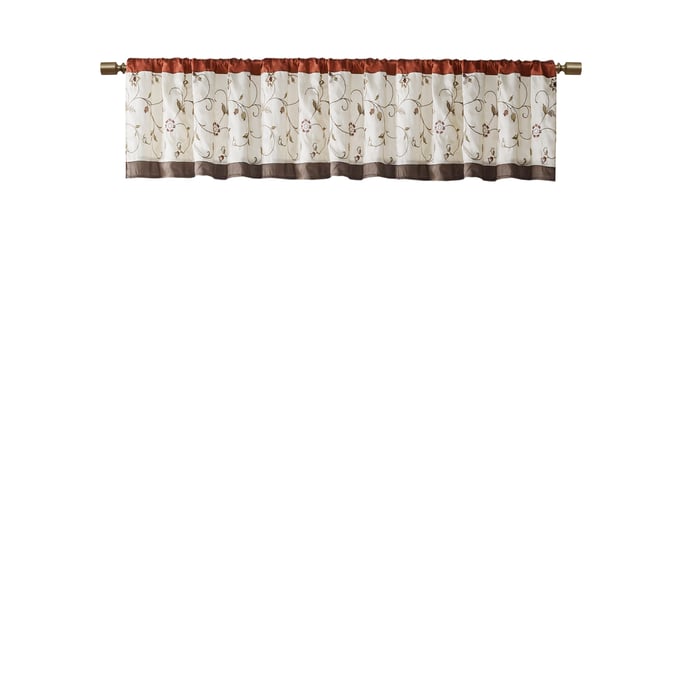 Olliix Madison Park Serene Spice Embroidered Window Valance OLIX-MP41-5471