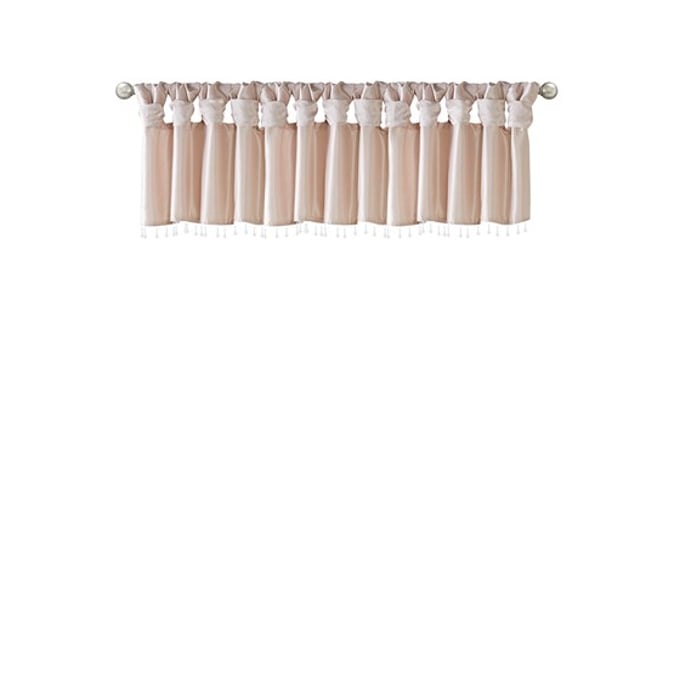 Olliix Madison Park Emilia Blush Lightweight Valance With Beads OLIX-MP41-6325