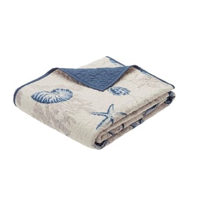 Olliix Madison Park Bayside Blue Oversized Quilted Throw