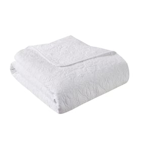 Olliix Madison Park Quebec White Oversized Quilted Throw