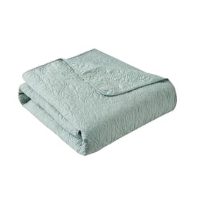 Olliix Madison Park Quebec Seafoam Oversized Quilted Throw