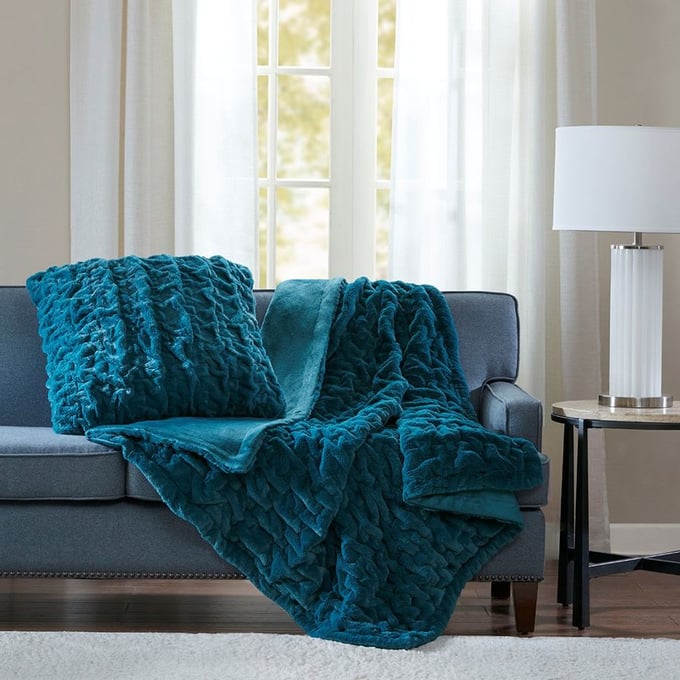 Madison park discount ruched fur throw