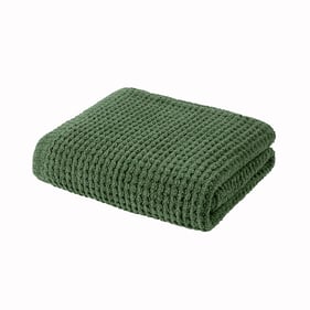 Olliix Madison Park Rowan Green Waffle Knit Chenille Throw