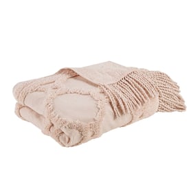 Olliix Madison Park Brianne Blush Tufted Chenille Lightweight Throw