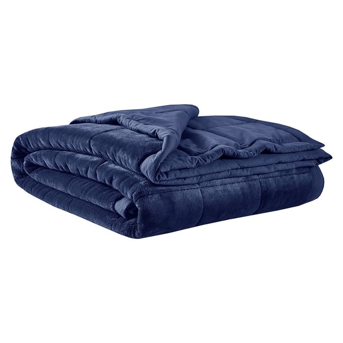 Olliix Madison Park Coleman Navy King Reversible Down Alternative Blanket OLIX-MP51-6382