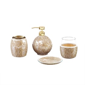 Olliix Madison Park Mosaic Gold 4pc Bath Accessory Set