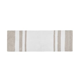 Olliix Madison Park Spa Cotton Taupe Reversible Bath Rug - 24 x 72