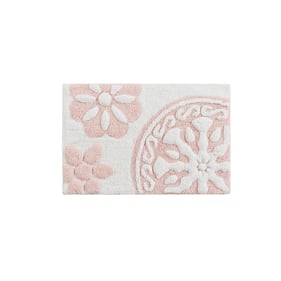 Olliix Madison Park Casablanca Pink Medallion Cotton Tufted Bath Rug - 20 x...