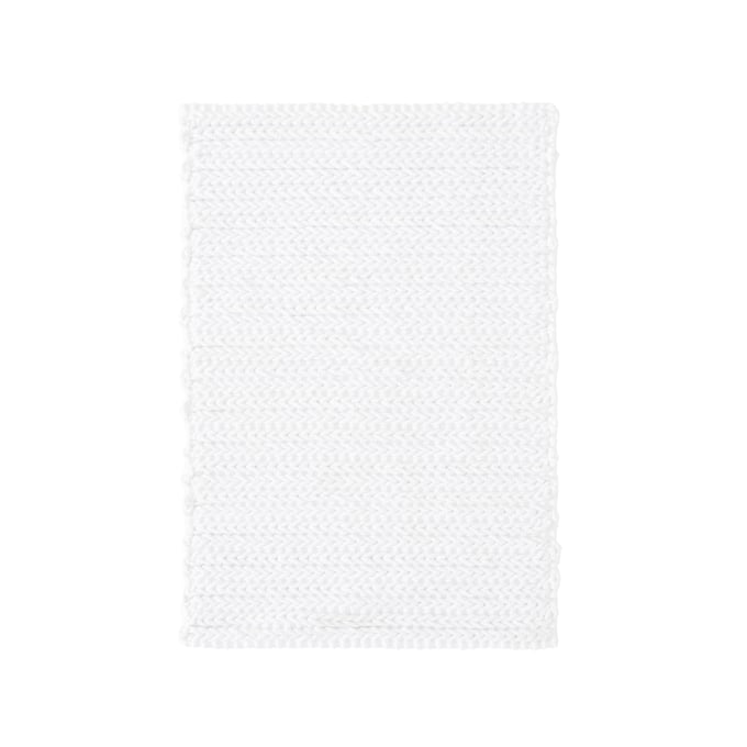 Madison Park Lasso Cotton Chenille Chain Stitch Rug 20x30 / White