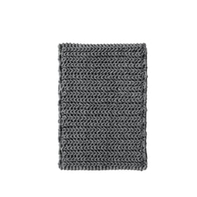 Olliix Madison Park Lasso Charcoal Cotton Chenille Chain Stitch Rug - 20 x ...