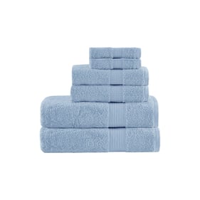 Olliix Madison Park Organic Blue 6pc Cotton Towel Set