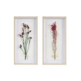 Olliix Madison Park Avant Garden Dried Flower 2pc Shadow Box Wall Decor Set