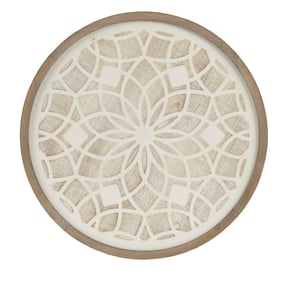 Olliix Madison Park Leah Natural White Round Medallion Wall Decor