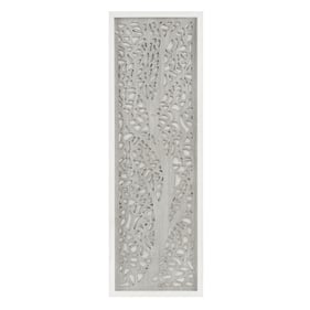 Olliix Madison Park Laurel Branches Grey Laser Cut Tree Framed Panel Wall D...