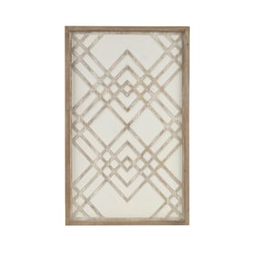 Olliix Madison Park Exton Natural White Overlapping Geometric Wood Panel Wa...