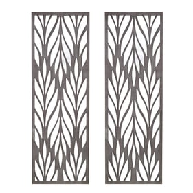 Olliix Madison Park Florian Reclaimed Grey Laser Cut Wood 2pc Panel Wall De...