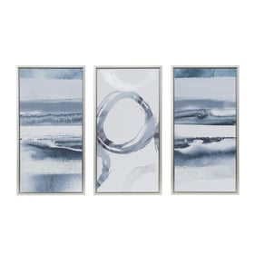 Olliix Madison Park Grey Surrounding Silver Foil Abstract 3pc Framed Canvas...