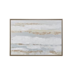 Olliix Madison Park Strato Natural Gold Foil and Hand Embellished Abstract ...