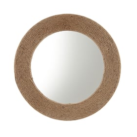 Olliix Madison Park Cove Natural Jute Rope Round 26 Inch Wall Mirror