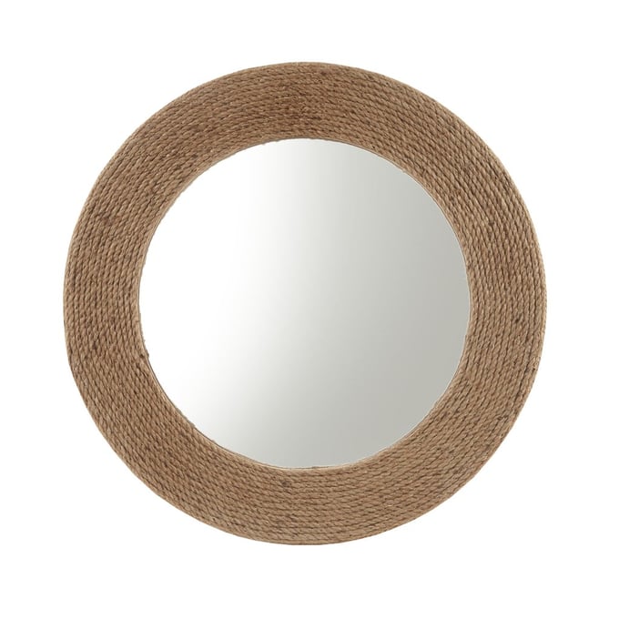 Olliix Madison Park Cove Natural Jute Rope Round 26 Inch Wall Mirror OLIX-MP95F-0267