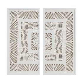 Olliix Madison Park Tala Off White Geometric 2pc Shadowbox Wall Decor Set