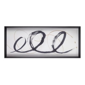 Olliix Madison Park Abstract Ambit Black Framed Glass Wall Art