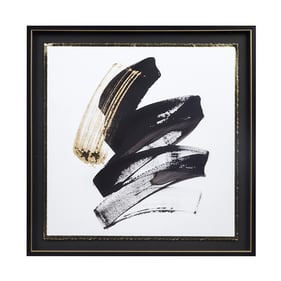 Olliix Madison Park Abstract Talon Black Framed Glass Single Matted Foiled ...