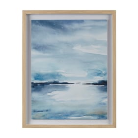 Olliix Madison Park Sparkling Sea Blue Single Matted Abstract Landscape Coa...