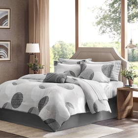 Olliix Madison Park Essentials Knowles Grey Queen 9pc Comforter Set