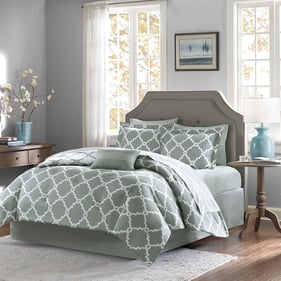 Olliix Madison Park Essentials Merritt Grey Full 9pc Comforter Set