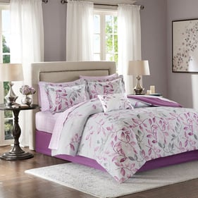 Olliix Madison Park Essentials Lafael Purple Full 9pc Comforter Set