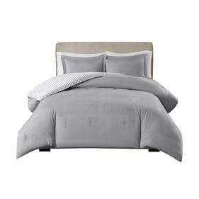 Olliix Madison Park Essentials Hayden Grey Twin Reversible Alternative Comf...