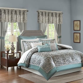 Olliix Madison Park Essentials Brystol Teal King 24pc Comforter Set