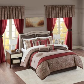 Olliix Madison Park Essentials Delaney Red King 24pc Comforter Set