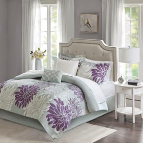 Olliix Madison Park Essentials Maible Purple Twin 7pc Comforter Set