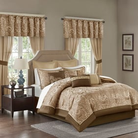 Olliix Madison Park Essentials Brystol Brown King 24pc Comforter Set