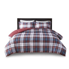 Olliix Madison Park Essentials Parkston Red Full Queen Alternative Comforte...