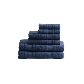 Olliix Madison Park Essentials Adrien Blue Super Soft Cotton Quick Dry 6pc ...