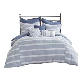 Olliix Madison Park Signature Noble Blue King 9pc Comforter Set