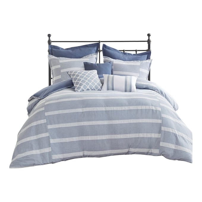 Olliix Madison Park Signature Noble Blue King 9pc Comforter Set OLIX-MPS10-483